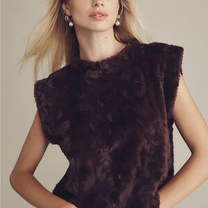 Elegant Faux Fur Muscle Tank